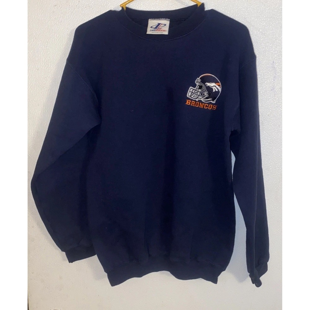 Vintage Denver Broncos Embroidered Crew Neck Sweatshirt LogoAthletic Youth 14-16